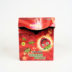 Boîte en carton auto-élevante pour emballage alimentaire de chewing-gum à la fraise, 200 pièces, présentoir de bonbons fruités, impression quadricolore brillante - Product Image 3