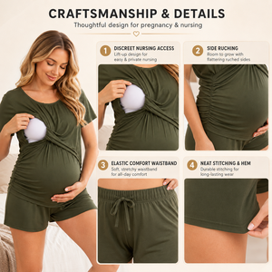 Magliette per Allattamento, Camicie Premaman, Abbigliamento Maternità, T-Shirt a Doppio Strato per Allattamento Post-Parto - Product Image 5