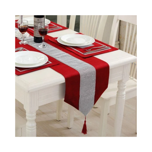 Chemin de table en coton 100% classique, tissage sergé 300 fils, durable, lavable, certifié GOTS, approvisionnement en vrac, décoration de table - Product Image 2