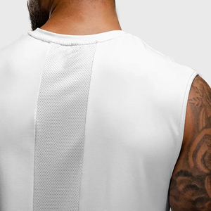 Débardeurs de sport pour hommes, blancs, personnalisables, sans manches, vierges pour impression par transfert thermique, pour entraînement - Product Image 6