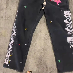 Pantalon de Jogging Empilé pour Adulte Personnalisé Impression 100% Coton Polaire Sérigraphie Pantalon de Survêtement Évasé 2024 - Product Image 3