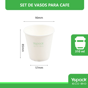 Vaso Blanco calibre 90 de 8 oz, compostable practico, IDEAL Para Cafe, paraquete de 1000 unidades, envios desde MEXICO