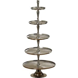 Soporte para Tartas de Metal Elegante y Resistente de 5 Niveles, Chapado en Níquel, Perfecto para Bodas, Fiestas y Exhibición de Postres, Duradero - Product Image 1