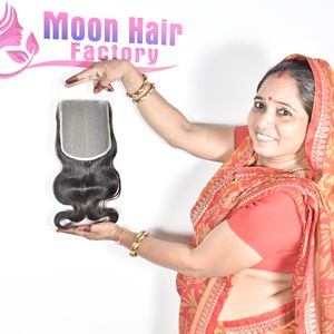 Produit de luxe 100% sans produits chimiques, fermeture en cheveux humains, Bodywave, double trame, cuticules alignées, douceur, extension par Export - Product Image 4