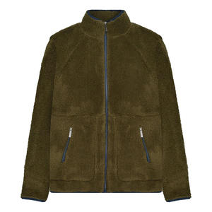 Veste d'hiver unisexe personnalisée 2026, très vendue, en polaire sherpa vert olive, avec col montant, service OEM de haute qualité, motif logo - Product Image 6