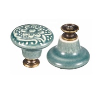 Boutons ronds en céramique de style vintage, poignées de tiroir, poignées de porte, boutons en céramique pour placard, armoires de cuisine, boutons de commode rétro