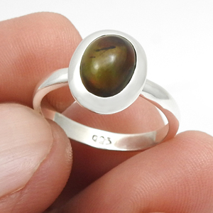 AA + Opale noire 925 bagues de fiançailles en argent étourneau pierre de naissance naturelle pierres précieuses Design de luxe bagues délicates pour elle en gros OEM - Product Image 1