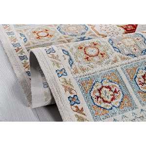 Alfombra Moderna Multicolor Netline Home CO003, 100% Poliéster, No Desprende Pelusa, Fácil de Limpiar, Duradera, 80x150 cm, 10022g, para Dormitorio - Product Image 1