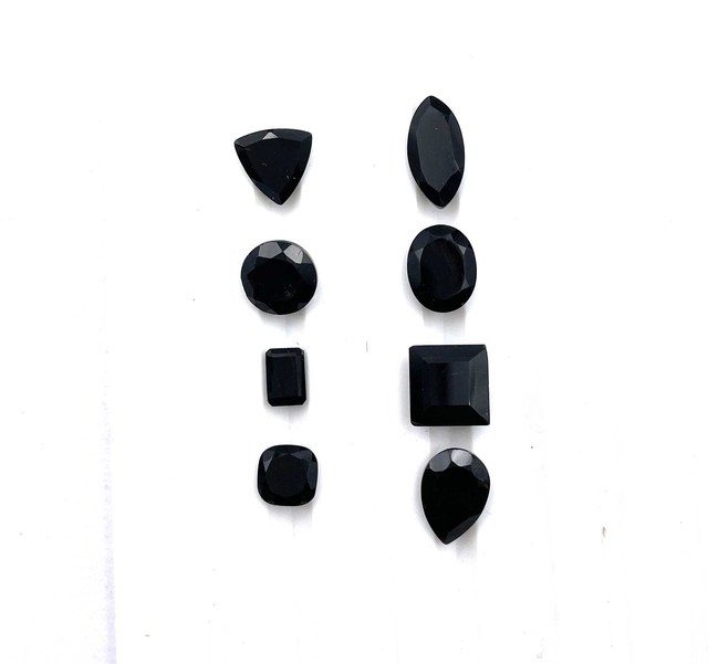 Natural Black Onyx Mix Shape Cut Loose Gemstone Lot 5-12 MM GEMWORLDJAIPUR Brand GTC Certified Rajasthan Origin for Jewelry