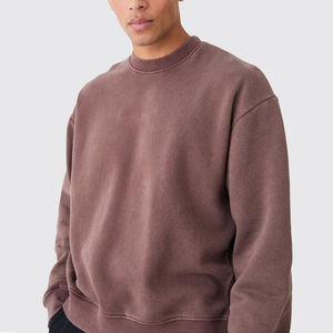 Wholesale Heavyweight Vintage Cotton Acid Washed Sweatshirts <b>for</b> Men High Street Streetwear Plain Dyed <b>for</b> Winter <b>for</b> <b>sale</b> - Product Image 4