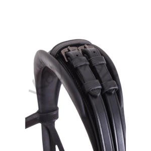 Brida de doma negra con banda curva plateada para cejas, banda para la nariz y tocado acolchado anatómicamente - Product Image 2