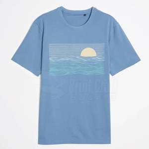 เสื้อยืดลำลองแขนสั้นสำหรับผู้ชายพิมพ์ลายดิจิตอลสีพื้น - Product Image 1