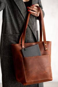 กระเป๋าโท้ทผู้หญิงหนังแท้วินเทจความจุขนาดใหญ่กระเป๋าสะพายไหล่ข้างเดียวกระเป๋าถือ LTB-0063 - Product Image 5