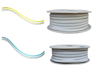 Bande lumineuse LED néon 12V IP65 10W 120 LED 8x16mm 5m/rouleau Flexible Couleur Unique Bleu Citron Glacé pour Éclairage d'Accent Intérieur/Extérieur - Product Image 1