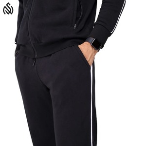 Survêtement Respirant 100% Coton pour Homme Marque Privée Ensembles à Fermeture Éclair Style Solide avec Logo Personnalisé Produit Tendance Haut de Gamme - Product Image 4