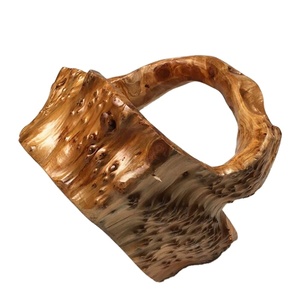 ตะกร้าผลไม้แกะสลักด้วยมือมีคมแกะสลักรากไม้ธรรมชาติชามแกะสลักพร้อมด้ามจับ - Product Image 2