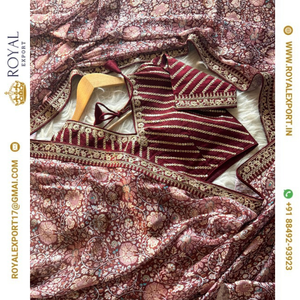 เสื้อเบลาส์ผ้าไหม banglori บางพิมพ์ลายดิจิทัลผ้าซาติน - Product Image 3