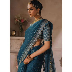 Sari long d'été pour femmes pour les occasions spéciales Fabrication professionnelle Léger et confortable Sari pour femmes - Product Image 4