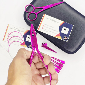 Pince d'extension de cheveux en acier inoxydable de couleur métallique rose professionnelle ensemble crochet aiguille outils de cheveux Kit d'accessoires durable - Product Image 6
