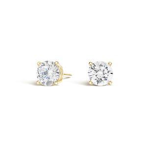 Pendientes de Diamantes de Oro Amarillo Rosa de 18 Quilates de Alta Calidad, Corte Natural para Mujer con Diseño de Tornillo Modelo IGI para Boda o Compromiso - Product Image 1