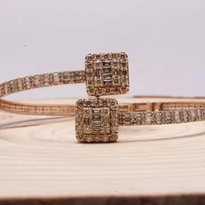 VVS Moissanite Hip Hop Baguette & Round Cut Diamond Bracelet Bracelet glacé pour hommes et femmes bijoux en argent sterling 925 - Product Image 3