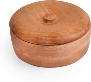 Cesta de madera hecha a mano para calentador de tortillas mexicanas, caja de soporte para pan de Chapati Roti indio, cazuela de olla caliente - Product Image 6