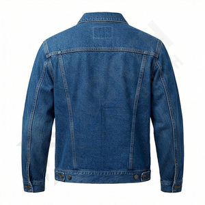Veste en jean High Street pour homme, style vintage décontracté, streetwear, 100% coton, logo personnalisé, col montant, réversible - Product Image 2