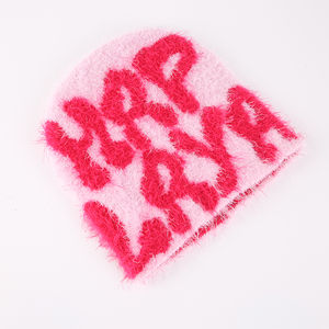 Gorro de Mohair de Alta Calidad con Material de Mohair, Logotipo Personalizado, Gorro de Jacquard Estampado, Gorro de Punto - Product Image 2