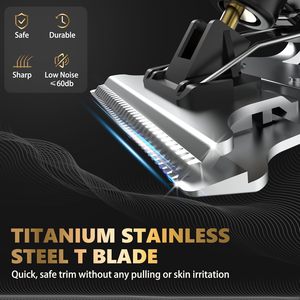 Rasoio Elettrico Professionale per Capelli e Barba da Uomo, Ricarica USB, Impermeabile IPX6, Lame in Acciaio Inossidabile, Supporto in Inglese - Product Image 6