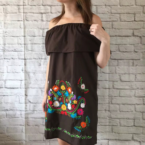 Most Selling Wholesale Boho Suzani Embroidered Woven Natural Waist Maxi <b>Tunic</b> <b>Dress</b> Retro Look Mexican Style <b>Women</b> Summer Cotton - Product Image 1