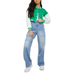 Recién llegado, chaqueta universitaria corta para mujer, chaqueta universitaria de la mejor calidad, mangas regulares para adultos, chaqueta universitaria para mujer - Product Image 6