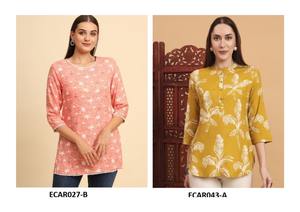 Haut Kurti en rayonne de coton ethnique rafraîchissant pour femme Style Indo Western léger pour le style et le confort d'été - Product Image 4