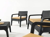 Ensemble de canapés de jardin d'extérieur de style moderne avec table basse, meubles en rotin pour patio ou jardin, pour utilisation dans le salon