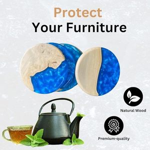 Dessous de verre de Table époxy en bois fait à la main à l'aspect royal - Product Image 4