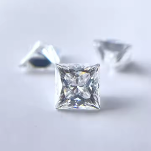 IGI certificado elegante princesa corte laboratorio cultivado diamante lujo anillo y pendiente colgante ético VVS1 claridad FEColor diamantes sueltos - Product Image 2