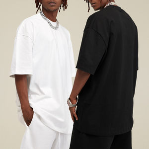 Luxury <b>Black</b> T <b>Shirt</b> Heavy Weight Cotton Tshirt Drop Shoulder Plain T-<b>Shirt</b> for <b>Men</b> T-<b>shirt</b> for <b>men</b> DDP Shipping - Product Image 1