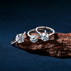 Anillo de Bodas de compromiso de lujo para mujer 10K 925 corte de plata VVS Moissanite 18K oro perla estilo clásico IGI certificado Diamante fino - Product Image 1