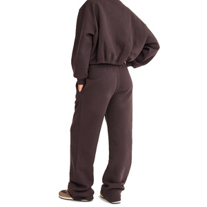 ชุดเซ็ตเสื้อฮู้ดดี้และกางเกงจ็อกเกอร์ผ้าฟลีซคอตตอน 100% สไตล์สตรีทแวร์สำหรับฤดูหนาว พร้อมโลโก้แบบกำหนดเอง - Product Image 5