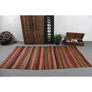 Tapis turc vintage 4,3x8,1 pieds, tapis oriental rouge Kilim - Product Image 3