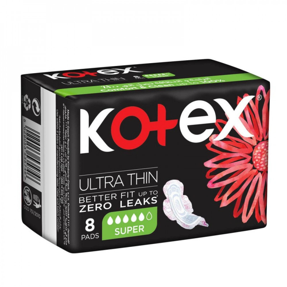 Kotex denge kadınlar için kanatları pedleri ile Ultra ince gençler için ölçekli ekstra emicilik 56 sayısı (14 paket) (ambalaj değişir)