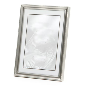 Rectangular Metal & <b>Glass</b> Desk <b>Photo</b> <b>Frame</b> with Silver Finishing Embossed Designer Border New Home Decoration Design - Product Image 4