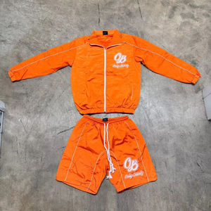 ชุดวอร์มผ้าไนลอนกันลมของผู้ชายชุดวอร์มพิมพ์ลายตัวอักษรใส่สบายระบายอากาศได้สั้นขนาดใหญ่พิเศษสำหรับฤดูร้อน - Product Image 1