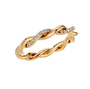 แหวนทอง14K แข็งได้รับการรับรองจากห้องปฏิบัติการแหวนแต่งงานแบบถักทรงง่ามบิดเกลียวทรงอินฟินิตี้ของขวัญสุดหรูเครื่องประดับสตรีปาร์ตี้ - Product Image 1