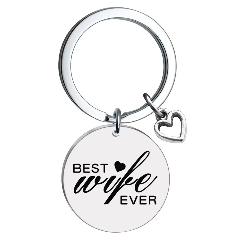 Heart Stainless Steel Keychain Family Members best Wife Mom Nana Grandma mimi ever metal Key Chains Mothers Father's Day Gifts