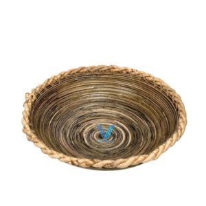 Bol en bambou filé écologique mélange jacinthe d'eau bol de service fait main vaisselle rustique accessoires de salle à manger - Product Image 3