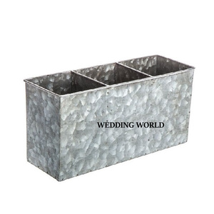 Jardinière galvanisée en forme de rectangle Jardinière de décoration de jardin simple et simple Jardinières galvanisées de luxe en vente chaude - Product Image 1