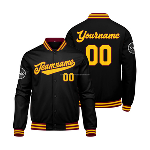 Chaqueta Varsity Reversible Personalizada con Mangas de Cuero y Cuerpo de Lana con Diseño de Logotipo Bordado Frontal para Pedidos Al por Mayor - Product Image 1