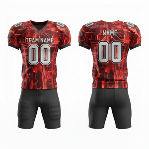 Uniforme de football américain personnalisé pour hommes, jeunes et adultes, vêtements de sport d'équipe personnalisés, y compris le maillot, le pantalon, taille plus - Product Image 1