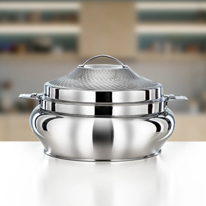 Pot chaud en acier inoxydable design antique boîte à riz chapati en argent garder les aliments au chaud et frais cocotte ustensiles de cuisine cuisine maison restaurant - Product Image 6