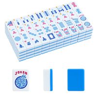Tuiles de Mahjong en mélamine bleu écaille de tortue américaine, transparentes comme du cristal, pour 4 joueurs, ensemble de jeu haut de gamme